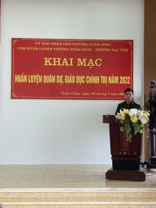 Khai mạc huấn luyện quân sự, giáo dục chính trị năm 2022 cụm huấn luyện phường Tuần Châu - phường Đại Yên