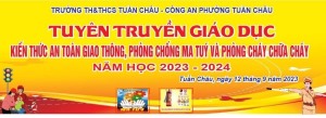 Tuyên truyền các giải pháp bảo đảm trật tự ATGT, phòng chống tội phạm và tệ nạn xã hội  năm học 2023- 2024.