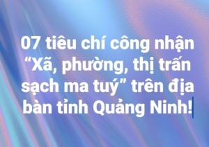 07 tiêu chí công nhận “Xã, phường, thị trấn sạch ma tuý” trên địa bàn tỉnh Quảng Ninh.