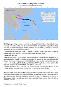 TIN BÃO KHẨN CẤP (CƠN BÃO SỐ 03)- Tin phát lúc 08 giờ ngày 07/9/2024